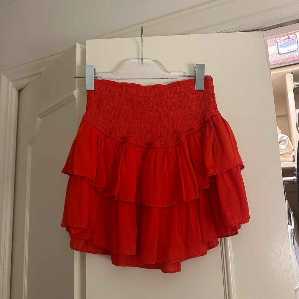 Entro Bright Orange Textured Skirt